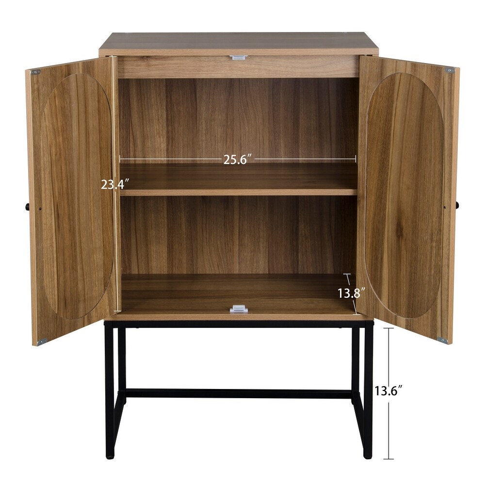 Natural Rattan 2 Door high cabinet，Built in adjustable shelf，Easy Assembly，Free Standing Cabinet for Living Room Bedroom