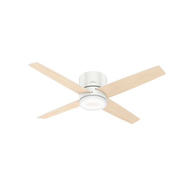 Led Advocate Wifi Low Profile Ceiling Fan With Remote includes Light Bulb White Hunter