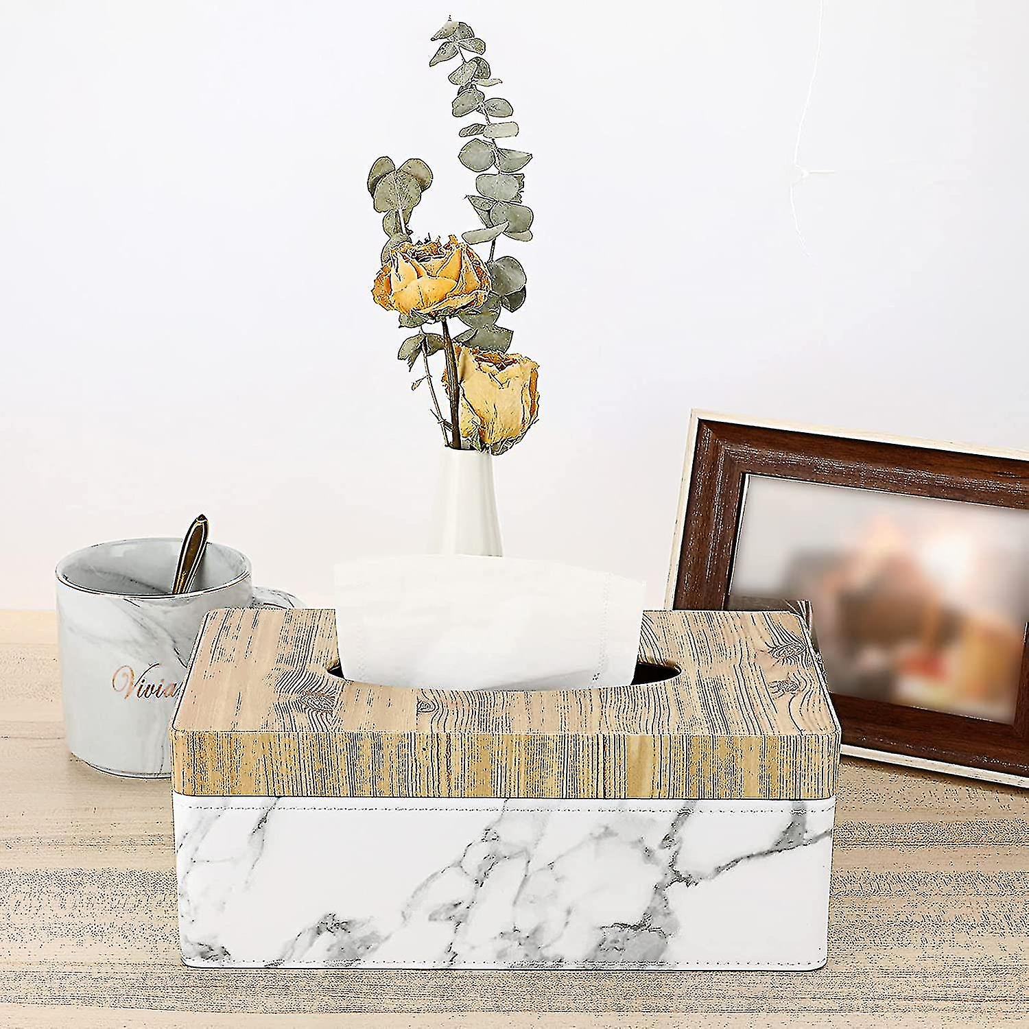 Pu Box Holder， Household Cover， Home Napkin Box， Marble