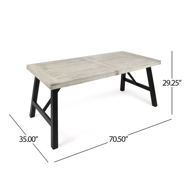 Borocay Outdoor Rectangle Acacia Wood Dining Table by Christopher Knight Home