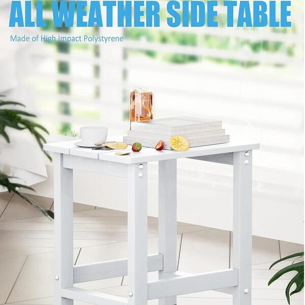 WINSOON Outside Adirondack Square Side Table，Weather Resistant Patio Table