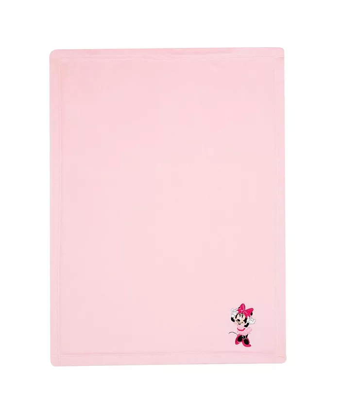 Lambs and Ivy Disney Baby Minnie Mouse Love Pink Soft Fleece Baby Blanket