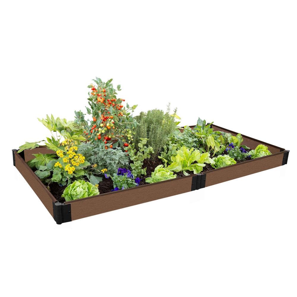 Frame It All One Inch Series 4 ft. x 8 ft. x 5.5 in. Uptown Brown Composite Raised Garden Bed 300001420