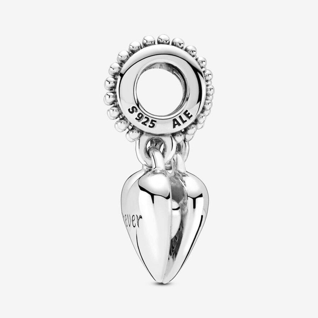 PANDORA  Aunt & Niece Split Heart Dangle Charm