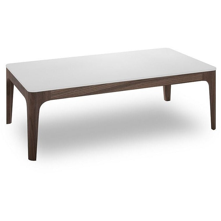 LEX Coffee Table - 120cm - White + Walnut