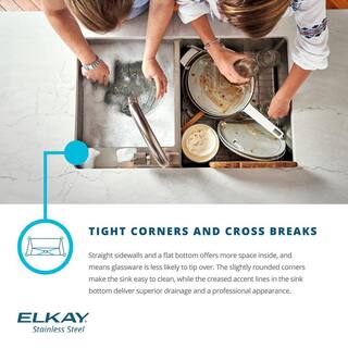 Elkay Crosstown Undermount Stainless Steel 33 in. Single Bowl Kitchen Sink with Bottom Grid and Drain EFRU311610TC