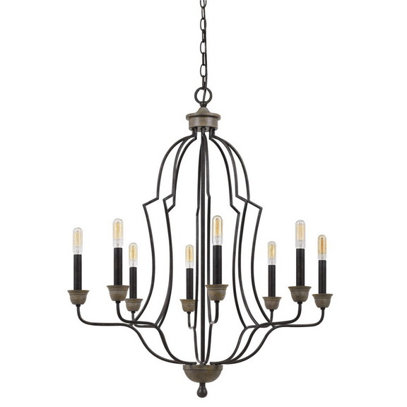 Benjara BM224891 60 X 8 Watt Metal Chandelier with...