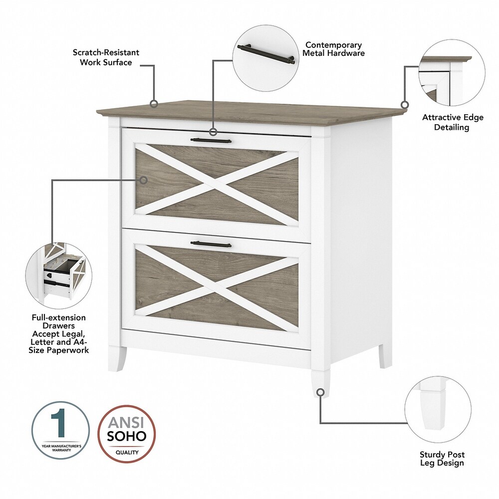 Key West 54W Computer Desk with Storage and Cabinet by Bush Furniture