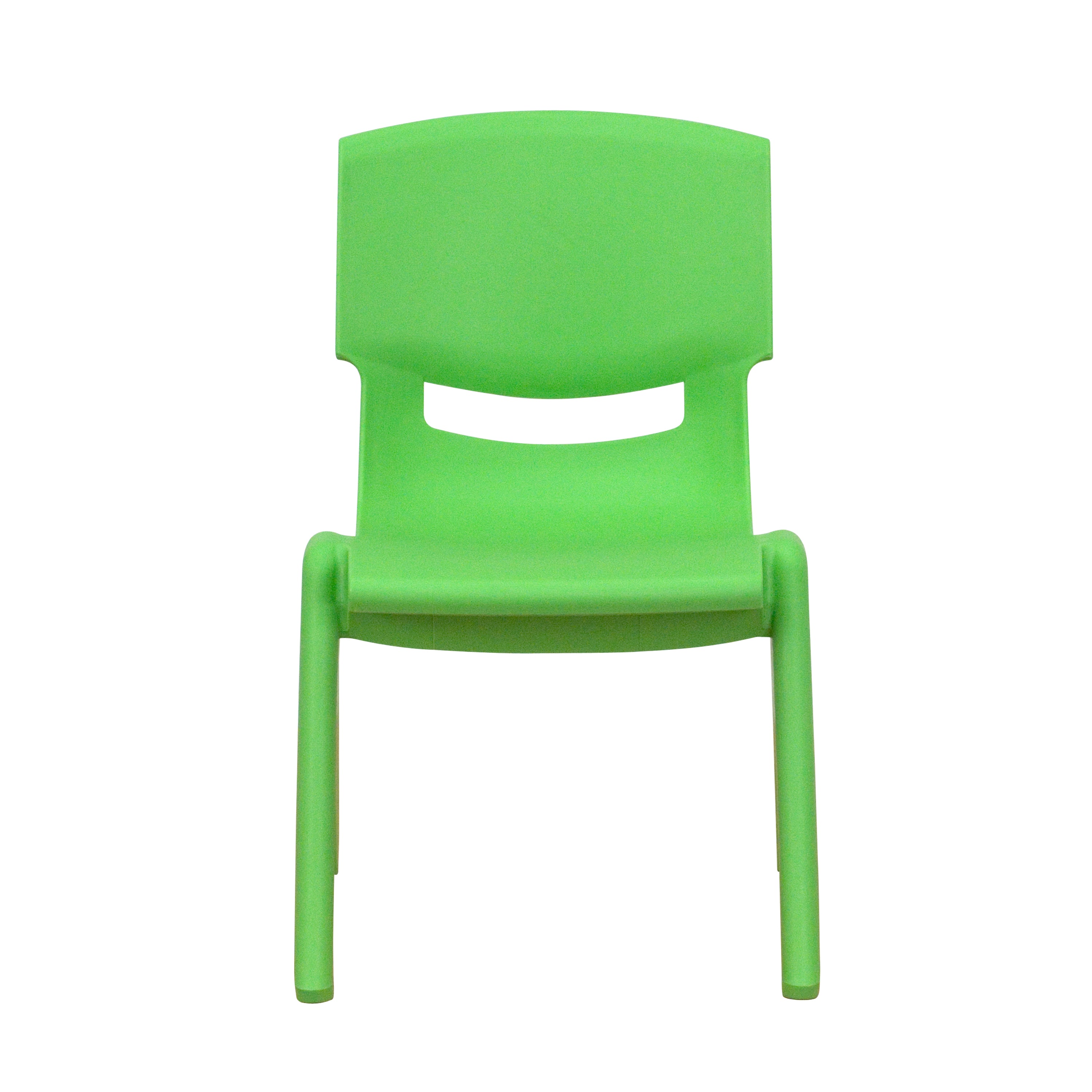 BizChair 2 Pack Green Plastic Stackable School Chair with 10.5'' Seat Height