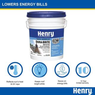 Henry 587 Dura-Brite 100% Acrylic White Elastomeric Roof Coating 4.75 gal. HE587871