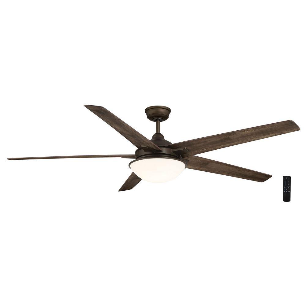 Hampton Bay Belvoy 70 in. Integrated LED Indoor Espresso Bronze Ceiling Fan with Light and Remote Control AK330-EB