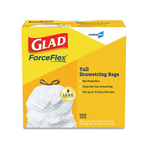 Glad Tall Kitchen Drawstring Trash Bags  CLO78526