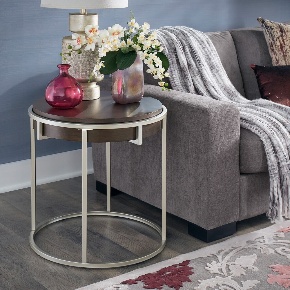 Cooke Round End Table with Metal Base from iNSPIRE Q Modern