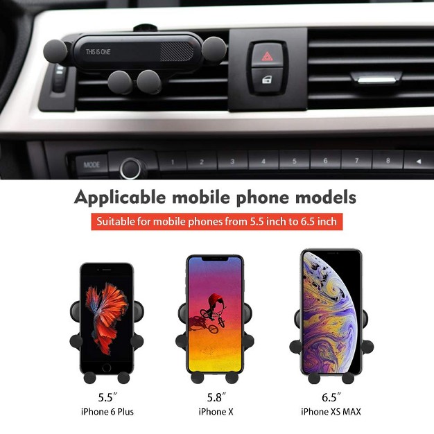 Link Gravity Universal Cell Phone Air Vent Mount Compatible W Iphone  Moto Huawei Nokia Lg Smartphones