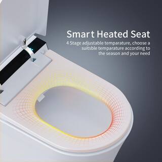 INSTER Smart 1-piece 1.0 GPF Single Flush Elongated Toilet in. White Seat Included with Remote Panel HDMJYNTL0003