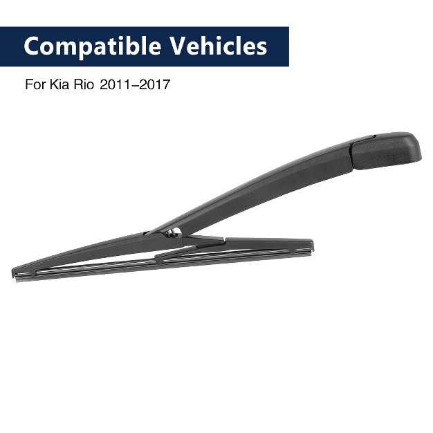 Unique Bargains Car Rear Windshield Wiper Blade Arm Set For Kia Rio 2011 2017 Black 11 Inch