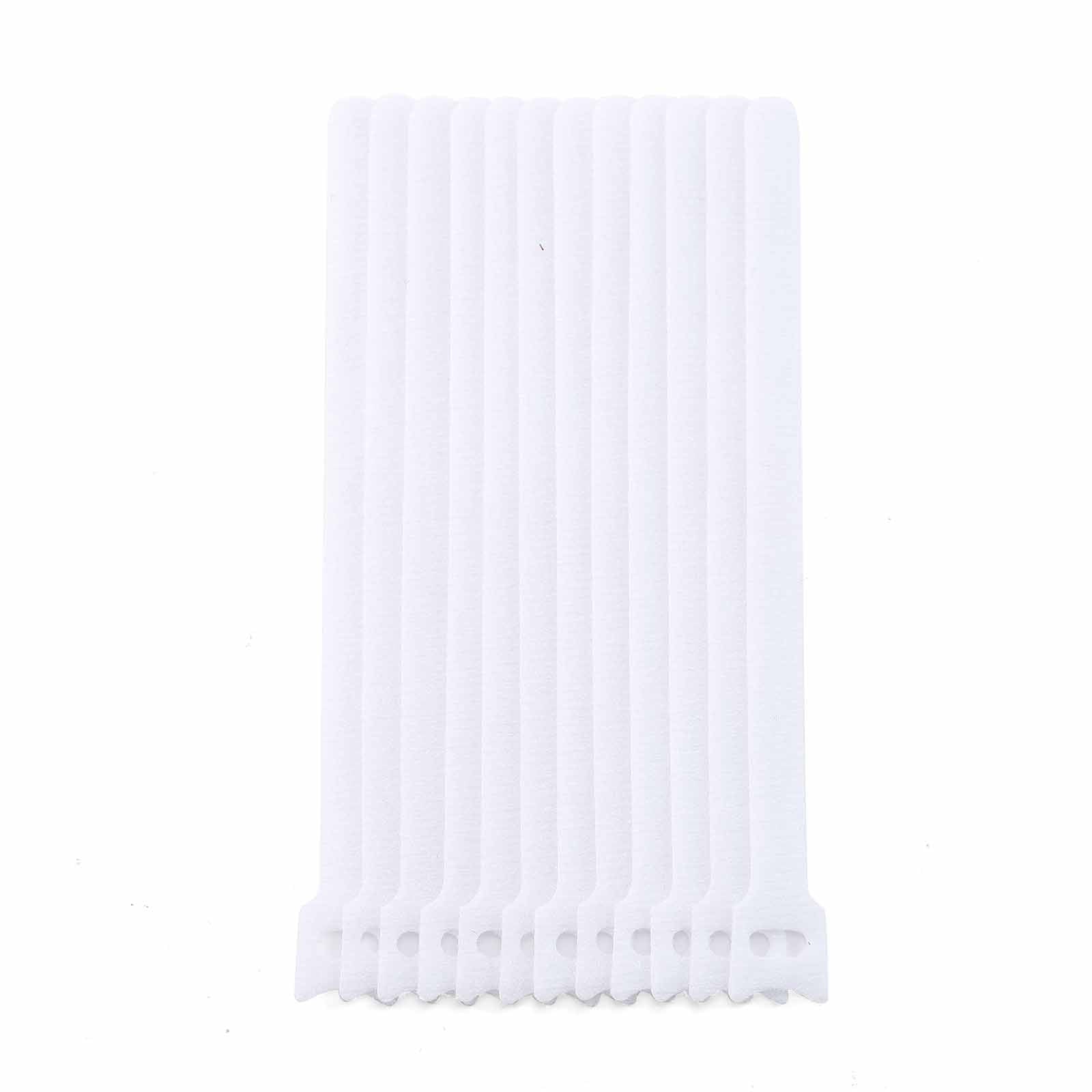 12 Pack White Reusable Fastening Velcro Cable Ties, Adjustable Hook and Loop Cord Organization Straps 8