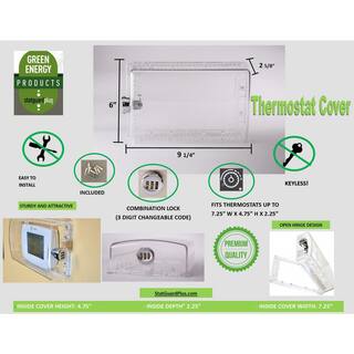 StatGuardPlus 9-14 in. x 6 in. x 2-58 in. Keyless Combination Lock Thermostat Guard Cover Clear (24-Pack) SGP201401Cl-24