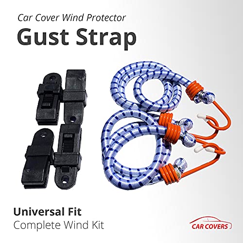 Gust Strap Car Cover Wind Protector Truck / SUV Size - Protect Your Car Cover from Blowing Off in High Winds - Works with Most SUVs， Trucks， Vans， and More! Universal Fit. Complete Wind Kit.