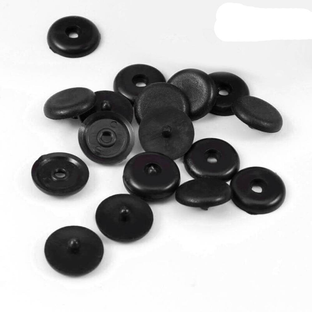 20 Pairs Seat Belt Button Buckle Stop - Universal Fit Stopper Kit Black