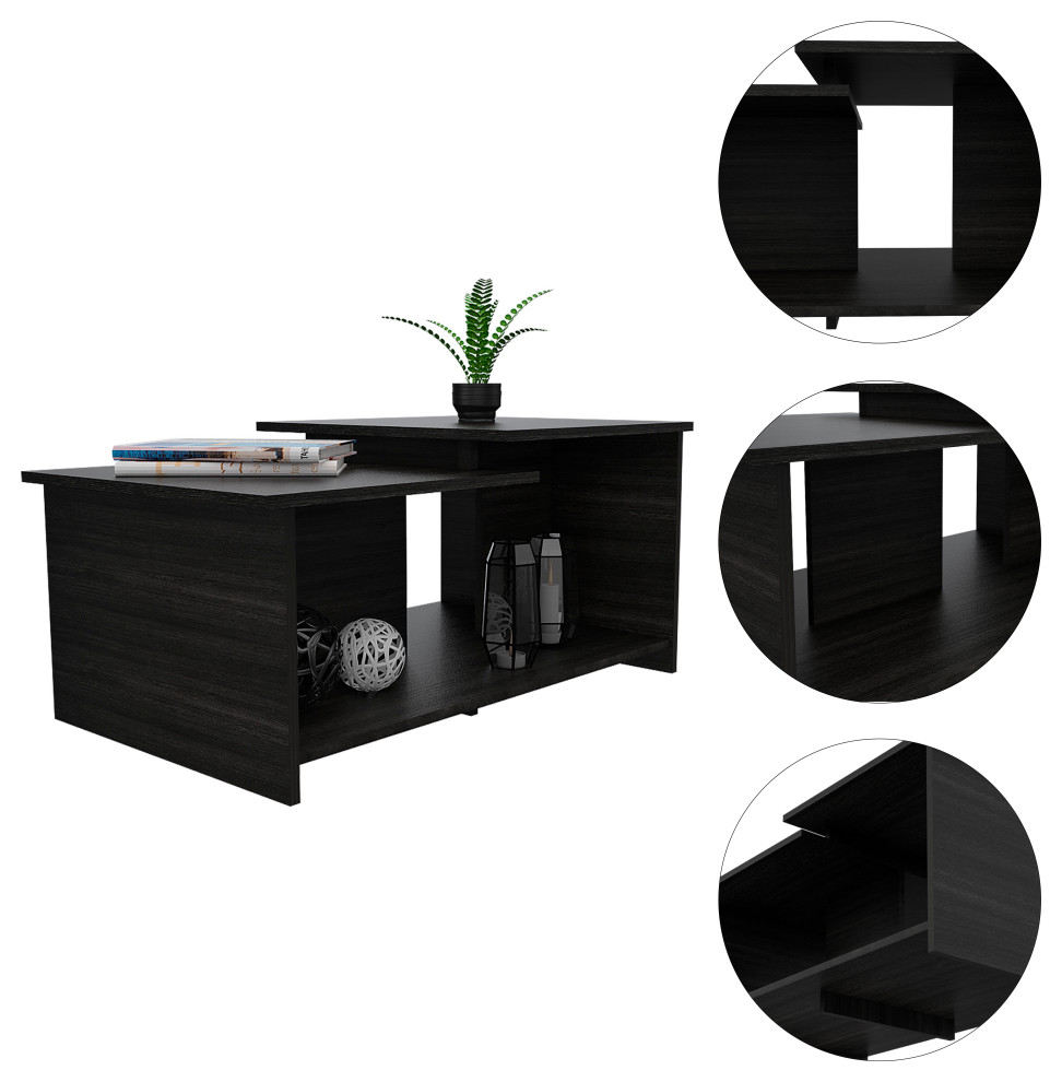 DEPOT E SHOP Leanna 3 Coffee Table  Black   Transitional   Coffee Tables   by DEPOT ESHOP LLC  Houzz