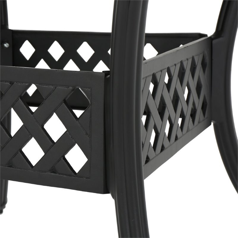 Noble House Carysfort 7 Piece Outdoor Aluminum Dining Set in Black Sand   Traditional   Outdoor Dining Sets   by Homesquare  Houzz