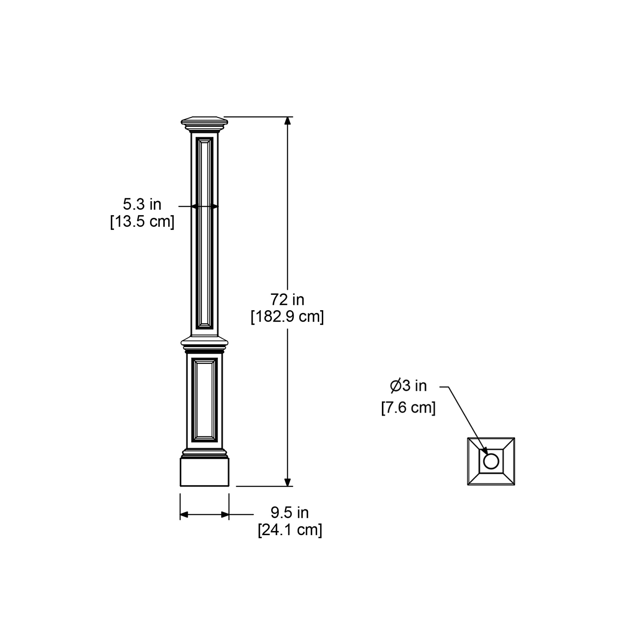 Mayne Signature Lamp Post - White no mount