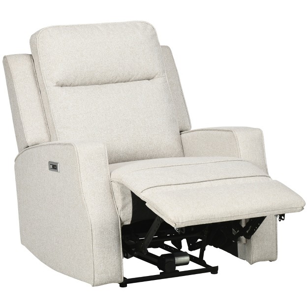 Homcom Electric Power Recliner Armchair With Usb Charging Station Sofa Recliner With Linen Upholstered Seat And Footrest Cream White