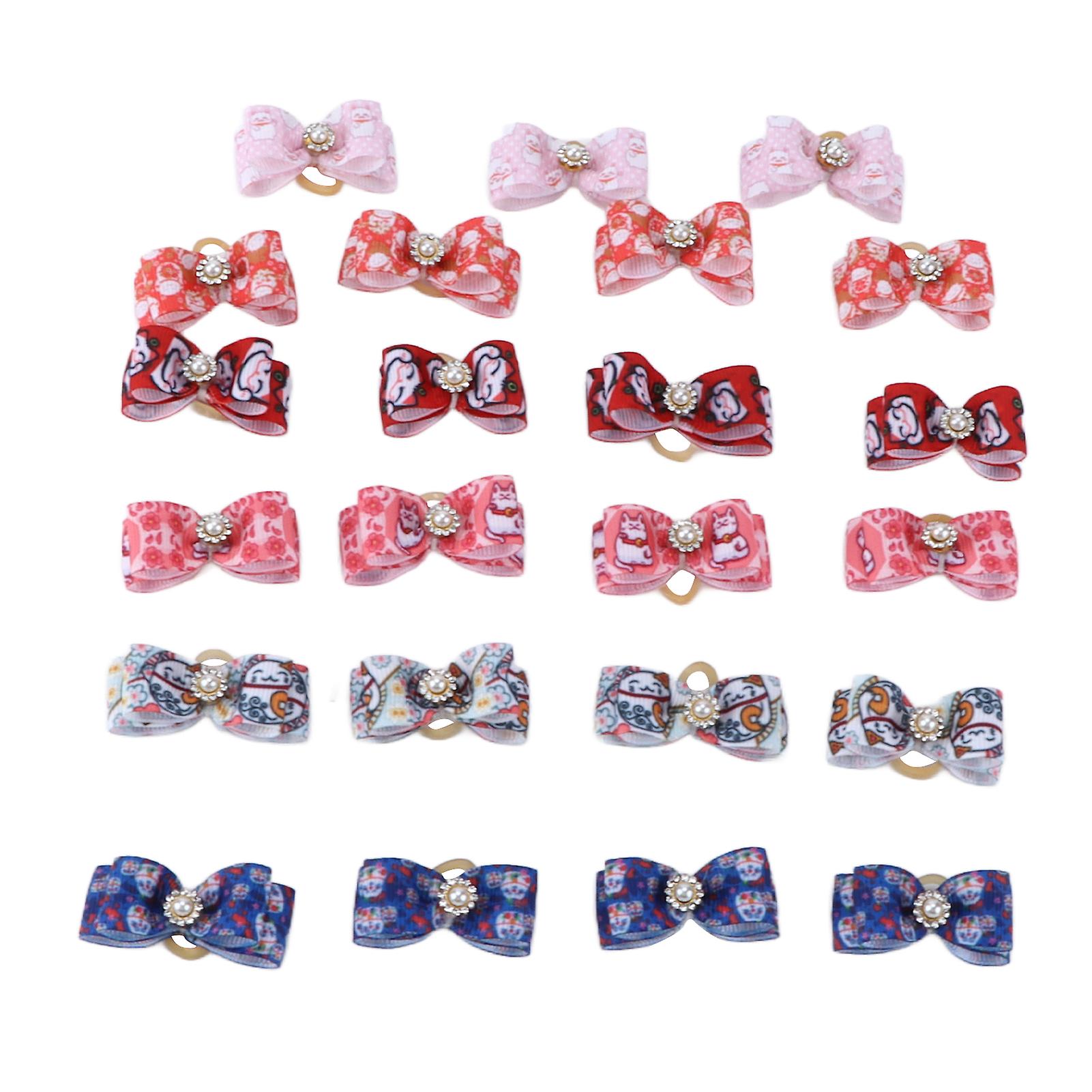 Pets Bowknot Lucky Cat Series Pets Bowknot Rubber Band Dog Accessories Pet Supplies