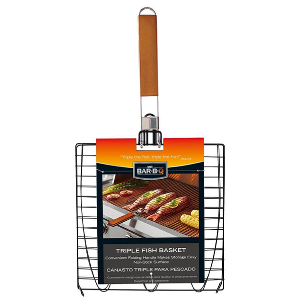 Mr Bar-B-Q Triple Fish Grilling Basket