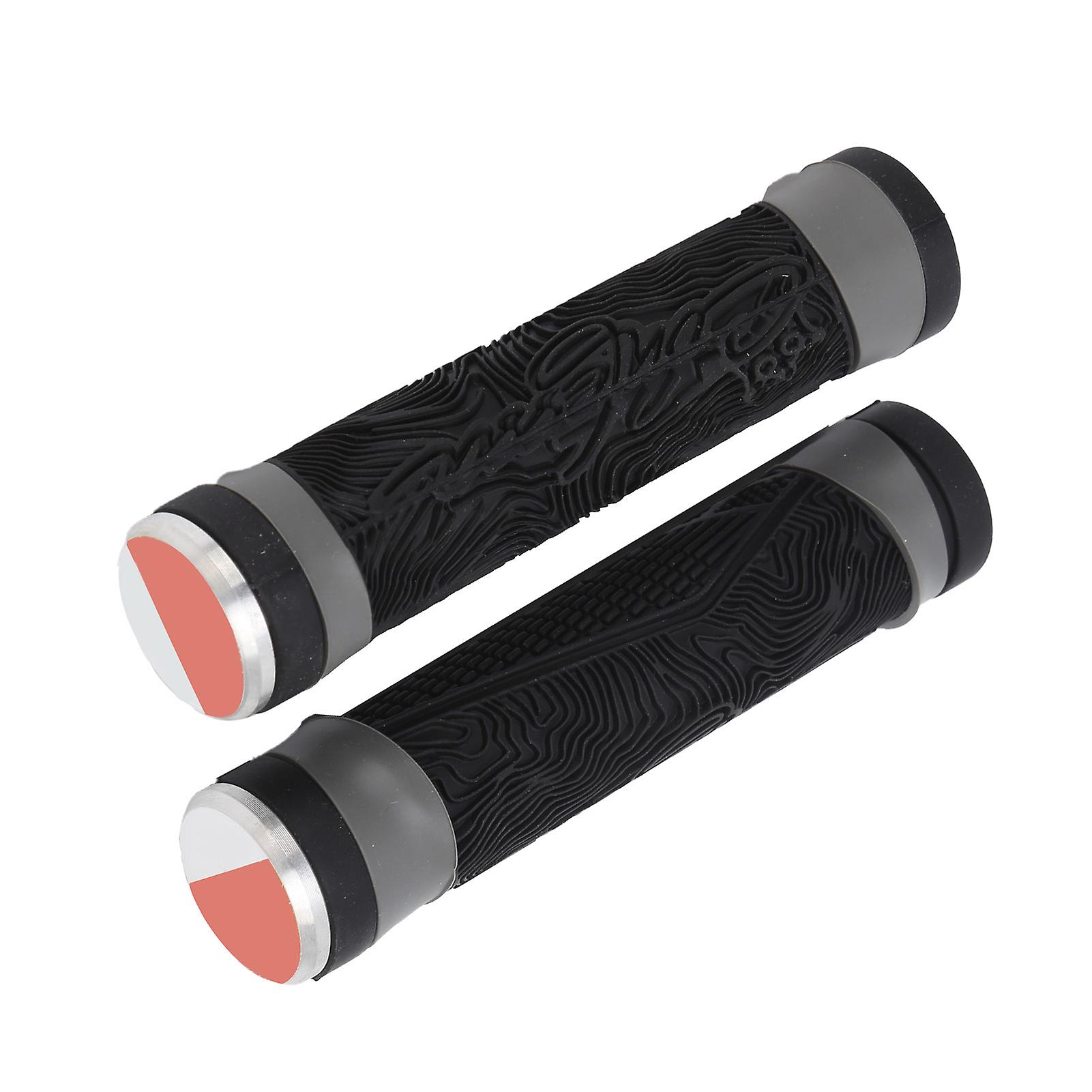 Antislip Silicone Mtb Bicycle Handlebar Grips With Plugs Shockproof Cycling Accessory(black )