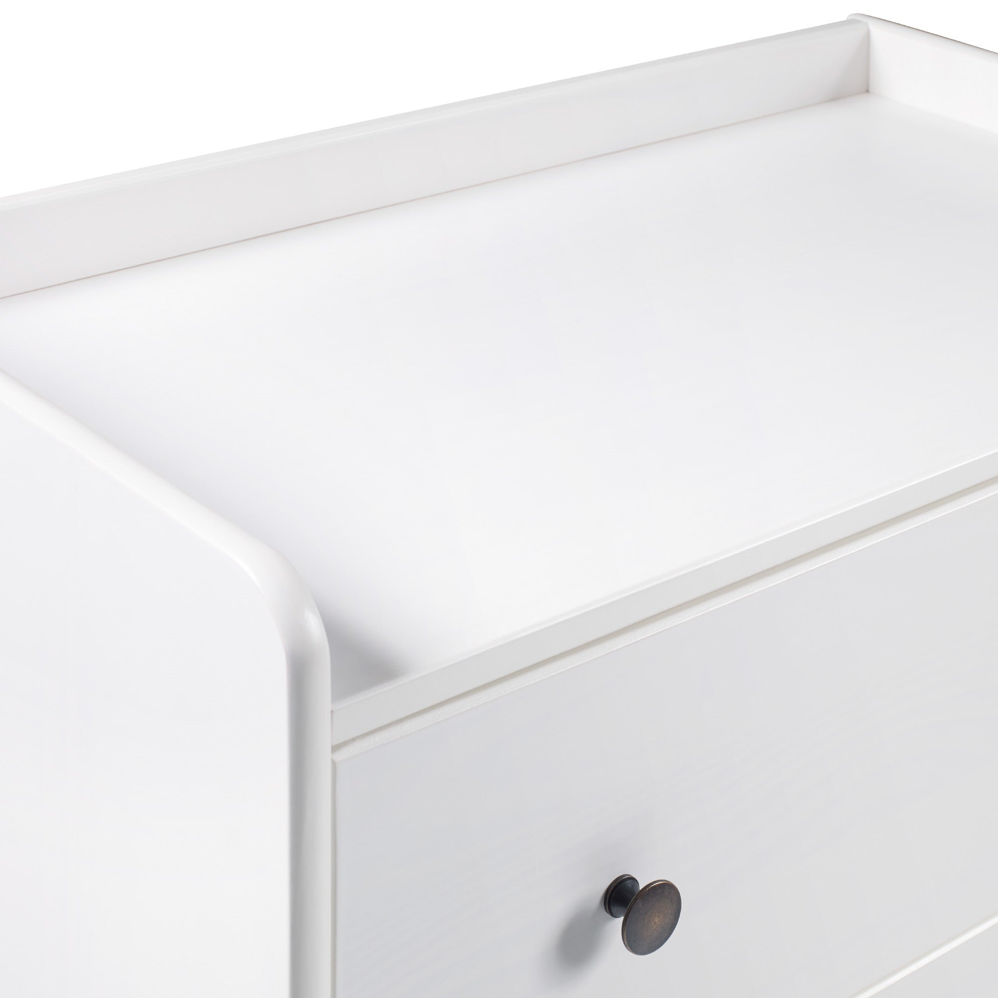 Manor Park Mid Century Modern Tray Top 4 Drawer Dresser, White