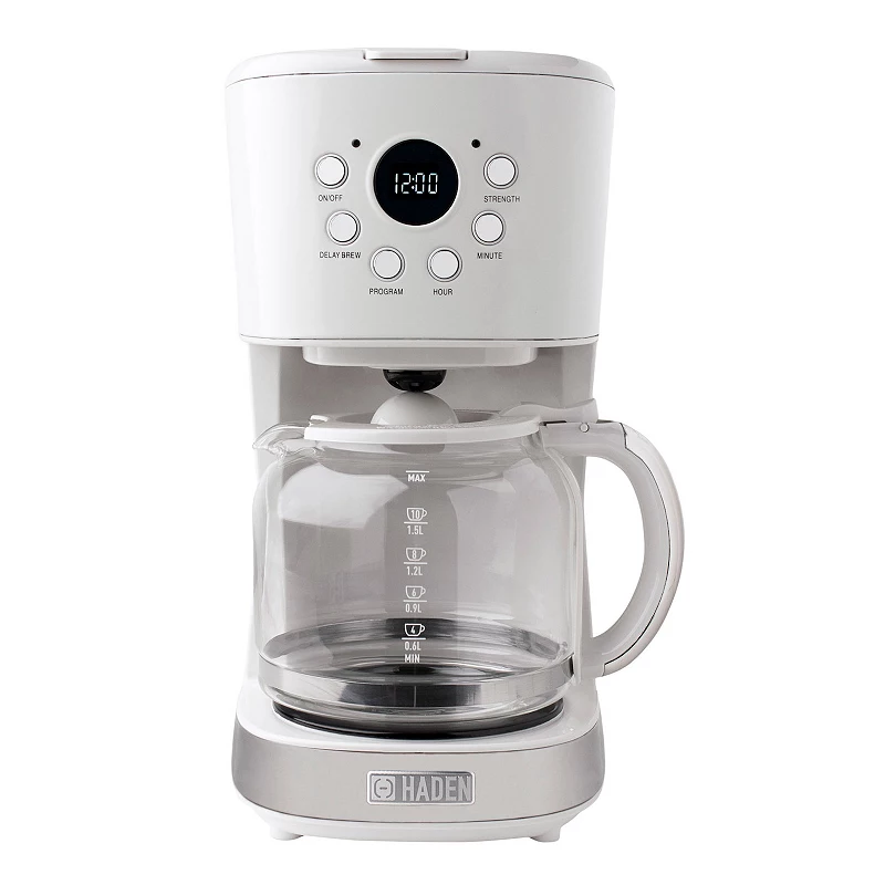 Haden 75061 12 Cup Programmable Coffee Maker with Brew Strength Control ， Ivory