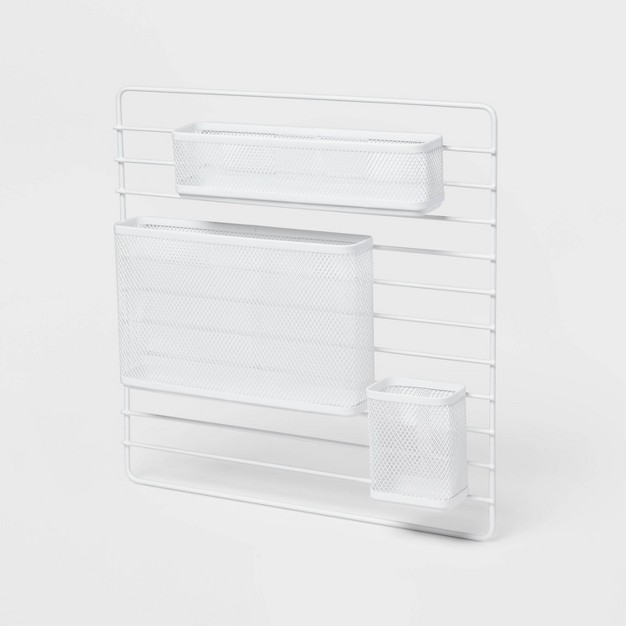 Mesh Wall Office Supply Organizer White