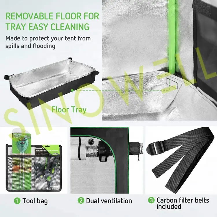 Sinowell Manufacture Direct Supply 2 in 1 Growing Tent System  Grow Tent