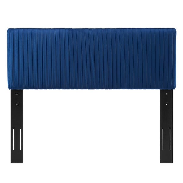 Montrose Blue Velvet Upholstered Twin Size Headboard - - 32807394