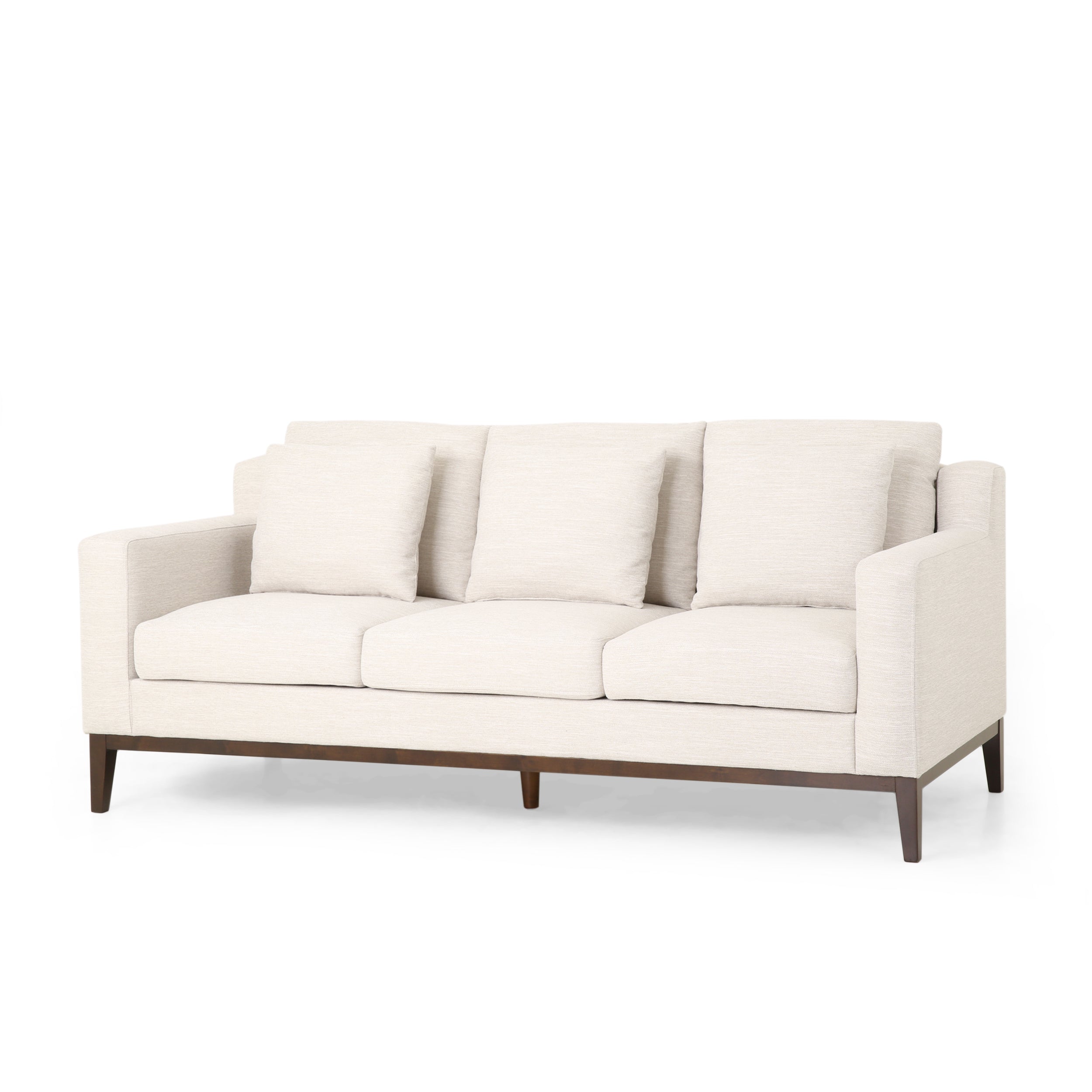 Noxon Contemporary Fabric 3 Seater Sofa with Accent Pillows