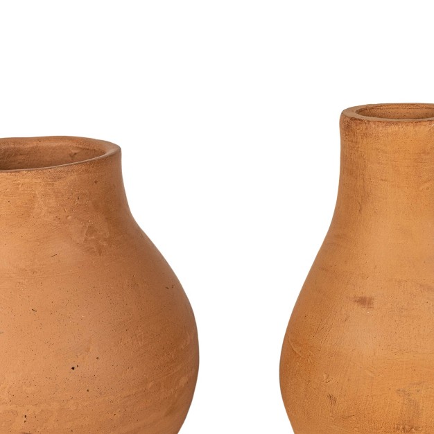 Set Of 2 Shaped Terracotta Vases Foreside Home amp Garden