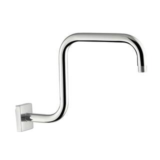 MODONA Gooseneck Square Rain Shower Arm with Flange Polished Chrome AC40-PC