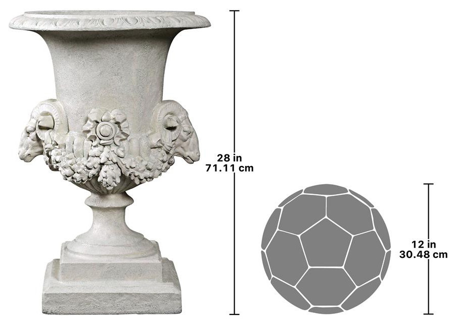 Design Toscano Hermes Rams Head Garden Urn   Traditional   Outdoor Pots And Planters   by Kolibri Decor  Houzz