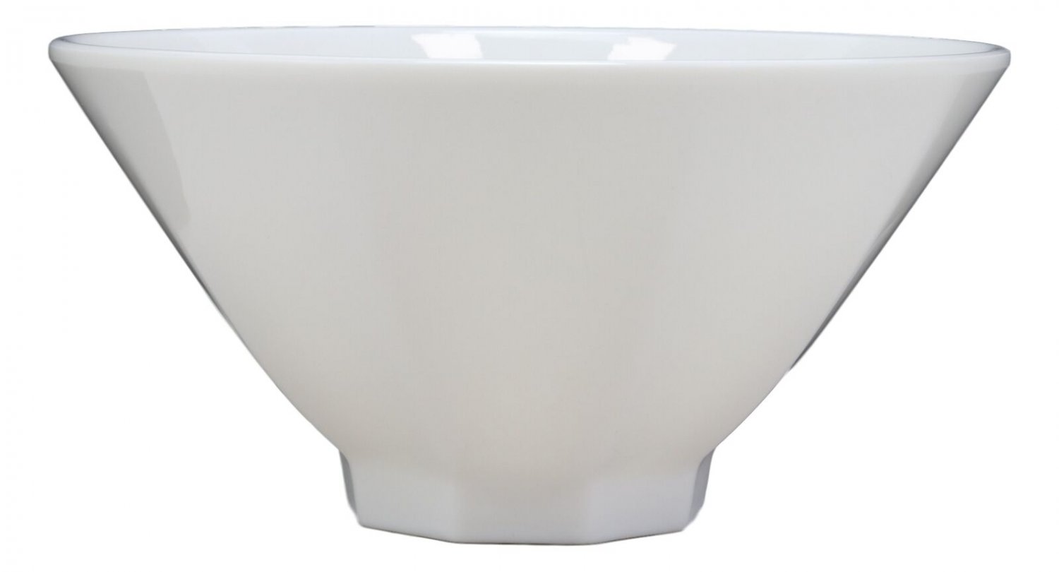 1 Contemporary Octagon White Jade Melamine Large 8Dia Soup Salad Bowls 42oz Set 2 EBR02