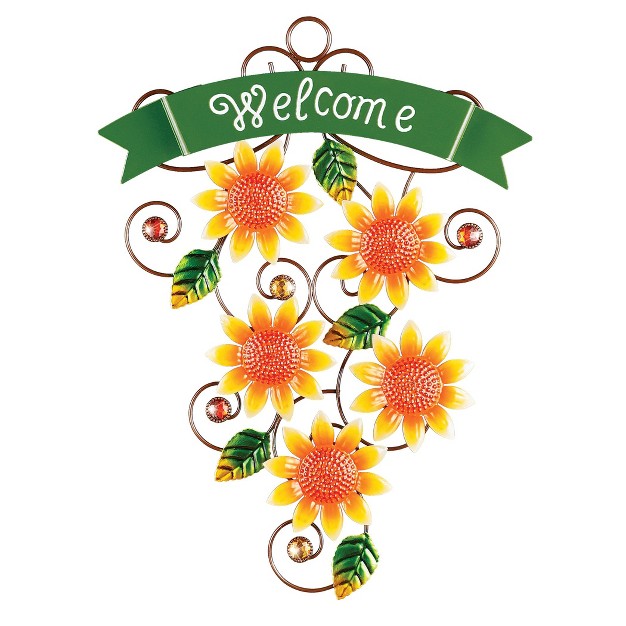 Collections Etc Hand painted Sunflower Welcome Door Decoration