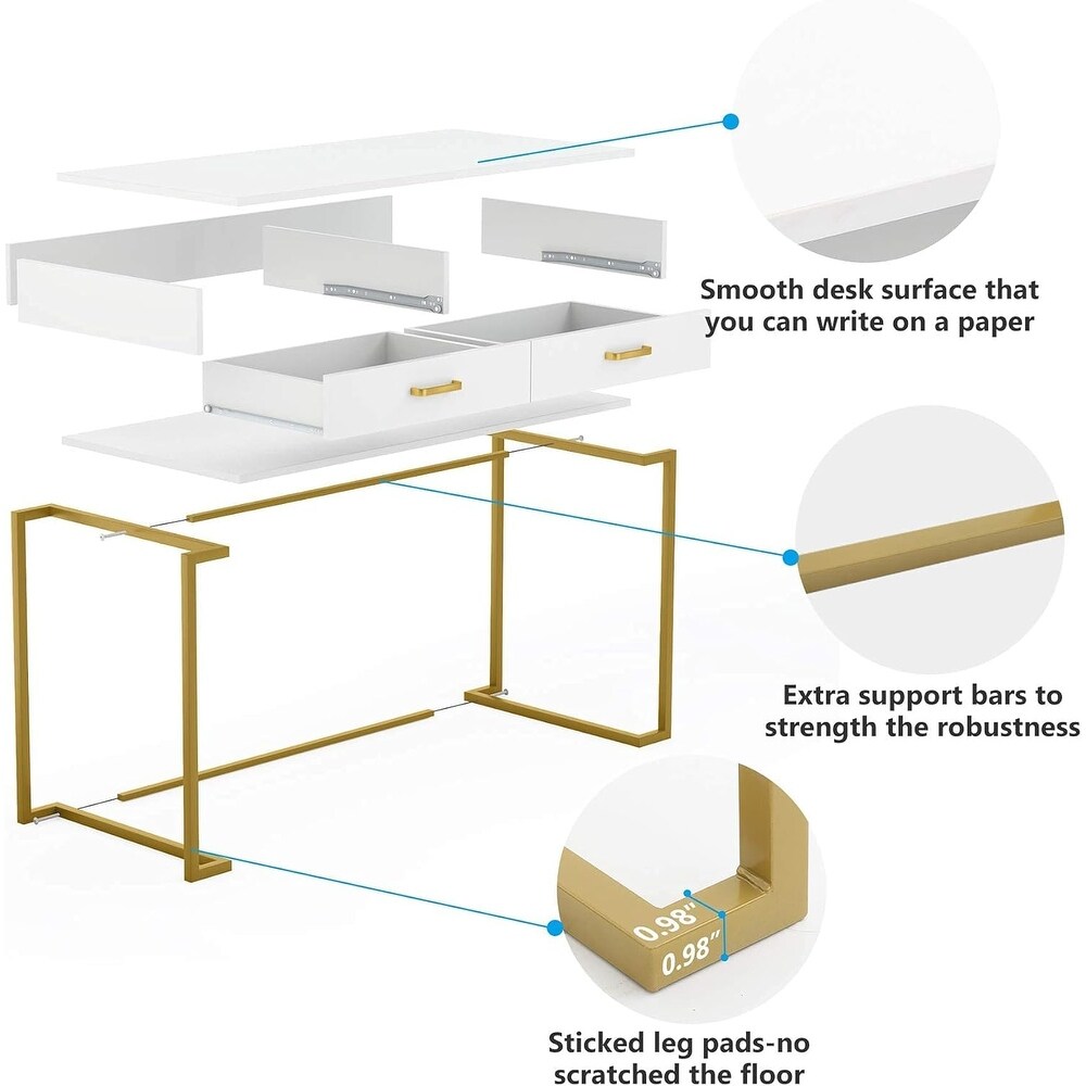 40 Inch Small Desk with Drawers