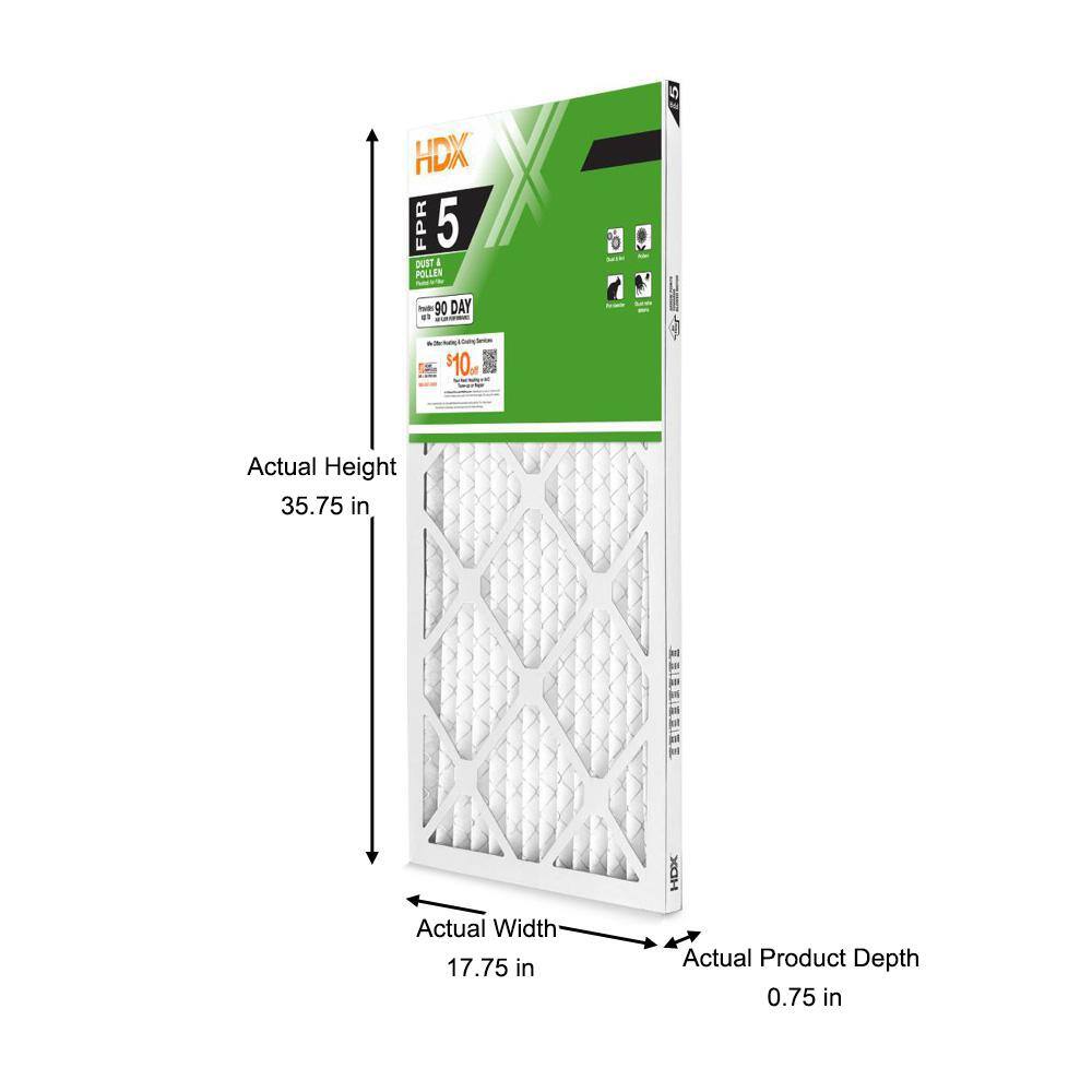 HDX 18 in. x 36 in. x 1 in. Standard Pleated Air Filter FPR 5 HDX1P5-011836