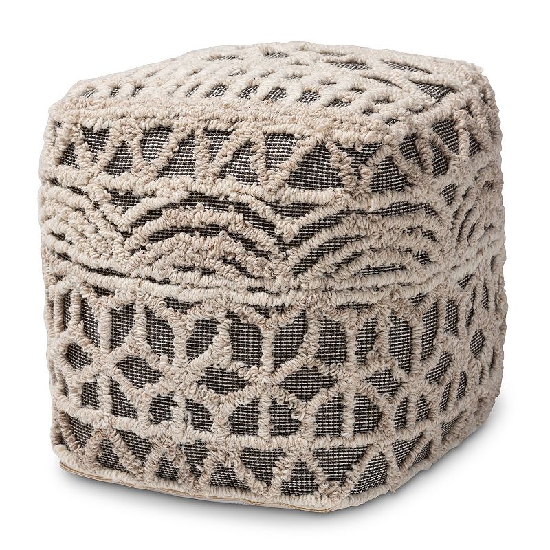 Baxton Studio Avery Textured Ottoman