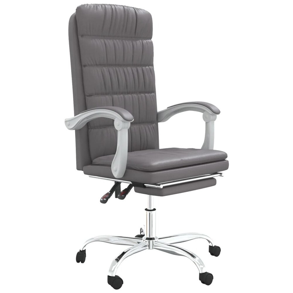 vidaXL Reclining Office Chair Black/Gray Faux Leather   24.8\