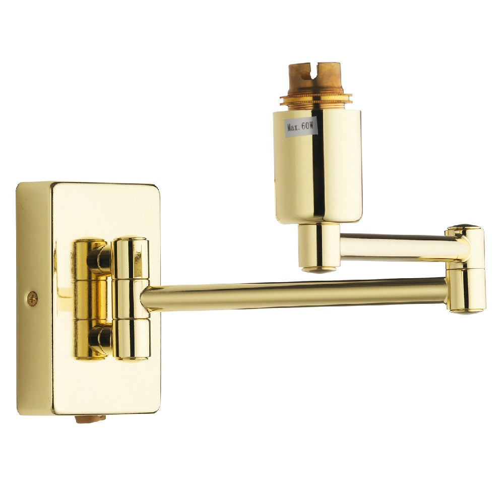 Britalia 220061 Polished Brass Vintage Switched Double Swing Arm Wall Light Bracket