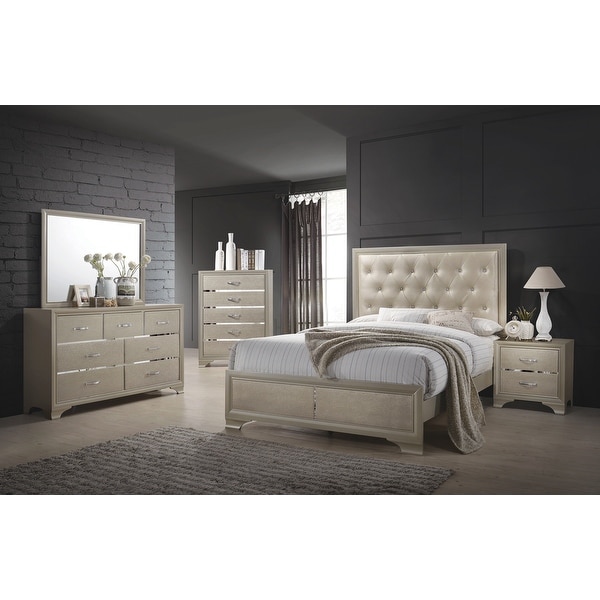 Chase Transitional Champagne 5-piece Bedroom Set - - 33987891