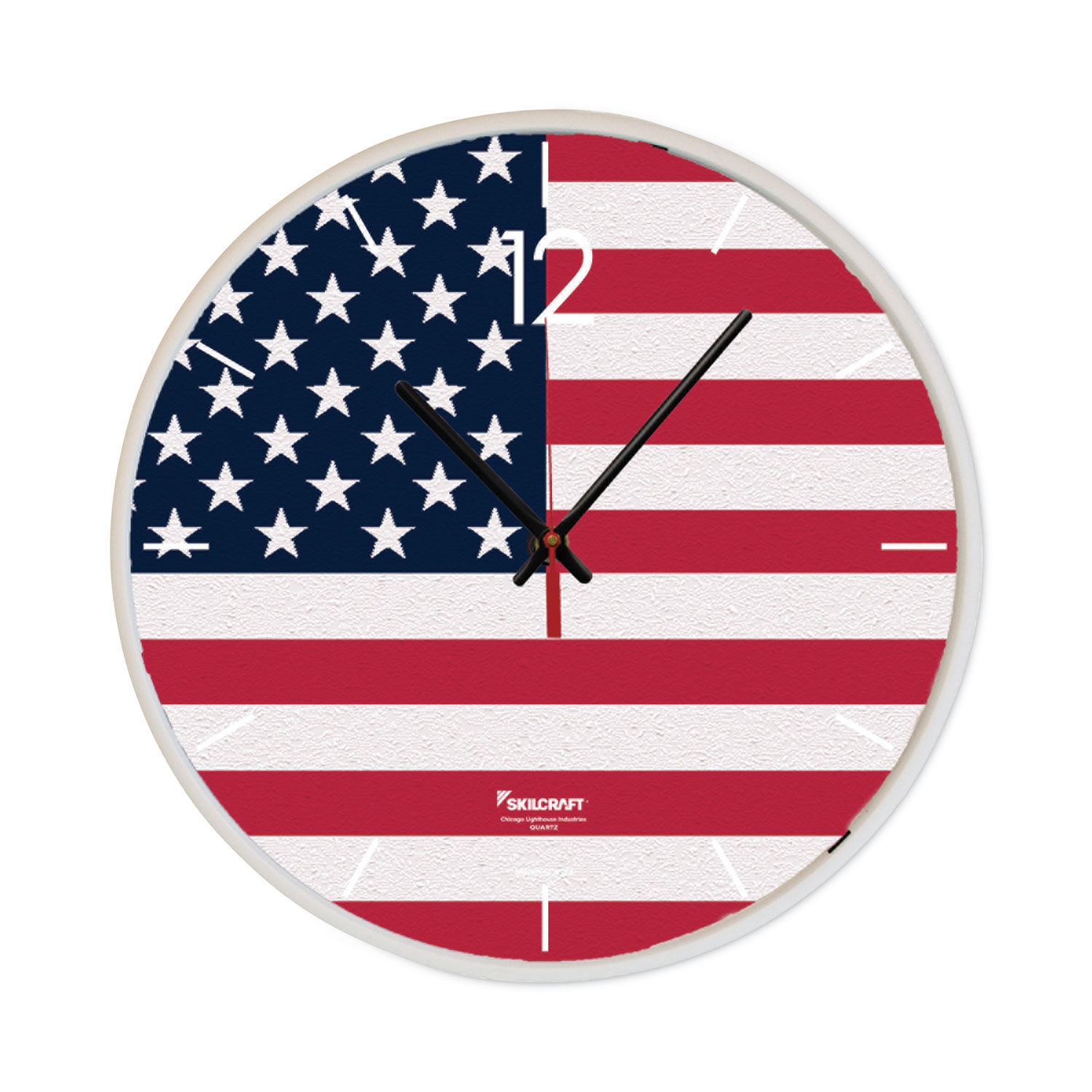 SKILCRAFT American Flag Quartz Wall Clock by AbilityOneandreg; NSN6986559