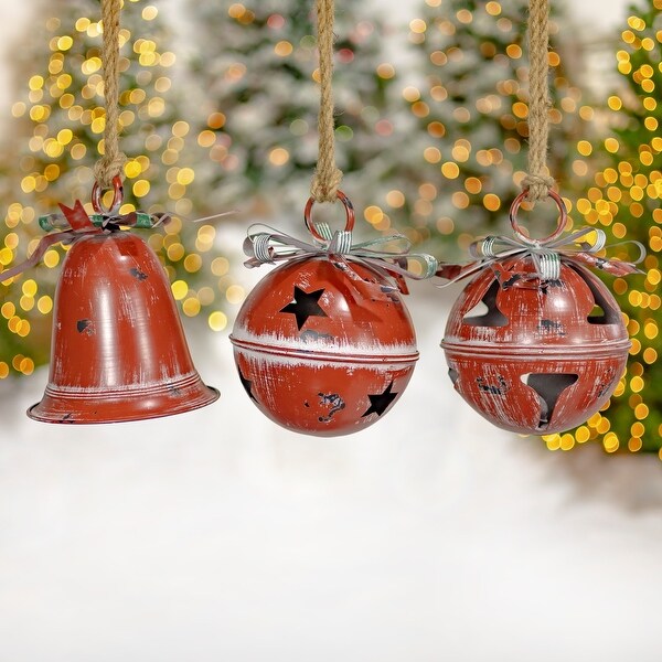 Set of 9 Assorted Style Christmas Bells